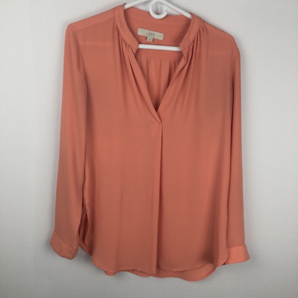 LOFT Women's Peach Blouse size‎ Small